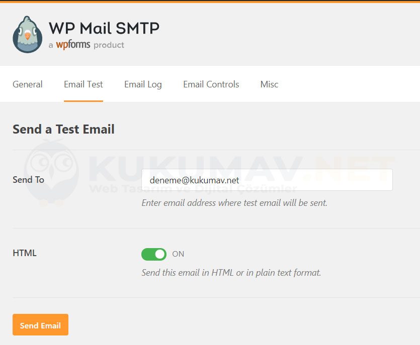 Wordpress SMTP Mail Testi