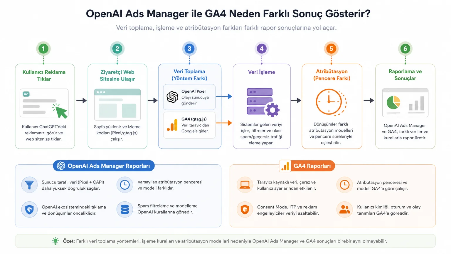 ChatGPT Reklamlarında Dönüşüm Takibi: OpenAI Pixel ve Conversions API - OpenAI Ads Manager ile GA4 Neden Farklı Sonuç Gösterir?
